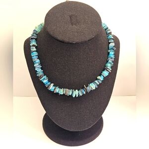 Dyed Blue Shell Necklace